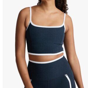 Beyond Yoga Spacedye New Moves High Cropped Tank Navy Cloud White NWT